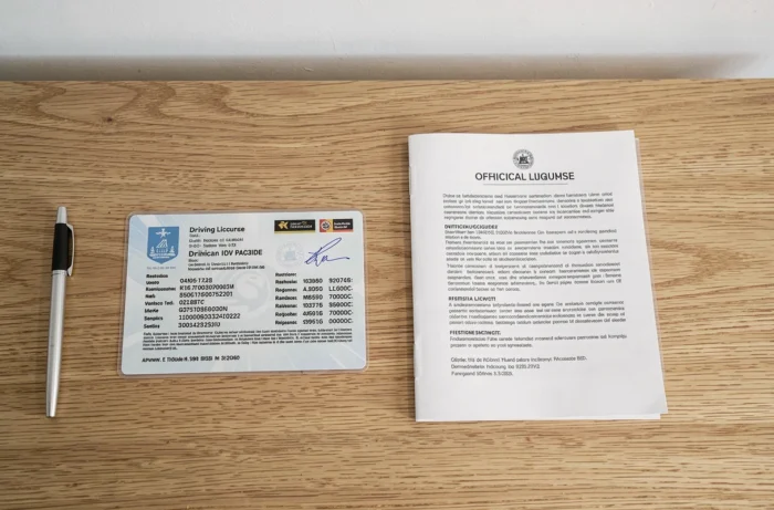 Permis de conduire français posé sur une table avec un guide officiel, case 11 et codes de restrictions visibles